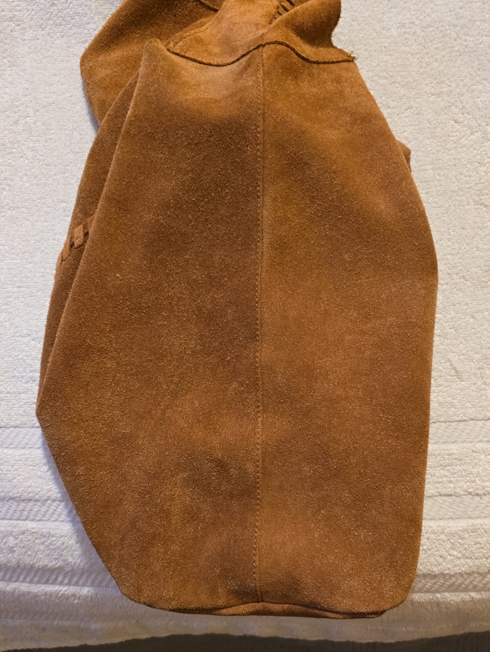 Haute Hippie Festival Suede Hobo Bag Brown Tan Whipstitch Slouchy With Pouch - Picture 8 of 16